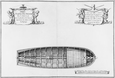 Plan des Laderaums eines Schiffes, Illustration aus dem 